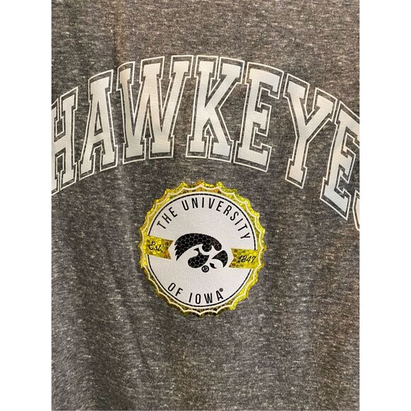 IOWA HAWKEYES Gold Glitter, Gray Cut-out Baseball 3/4 Sleeve T-Shirt Gameday Cou - Picture 4 of 10
